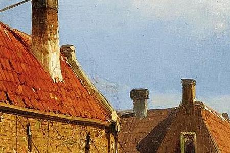 Фрагмент FIGURES IN THE SUNLIT STREETS OF A DUTCH TOWN