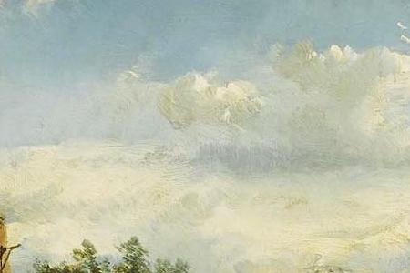 Фрагмент FIGURES ON A QUAY IN A SUNLIT TOWN POSSIBLY HAARLEM