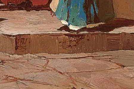 Фрагмент FIGURES OUTSIDE A CHURCH