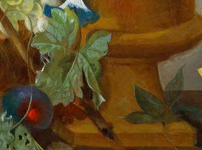 Фрагмент Floral still life with a butterfly 19th Century