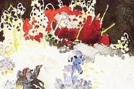 Фрагмент Flowers in a blue vase