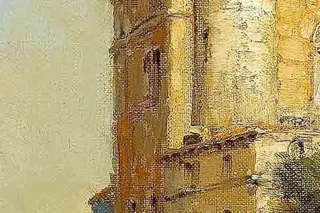 Фрагмент Gondolas on a Venetian backwater