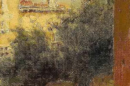 Фрагмент Gondolas on a Venetian backwater