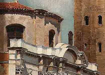 Фрагмент Gondolas on a Venetian canal