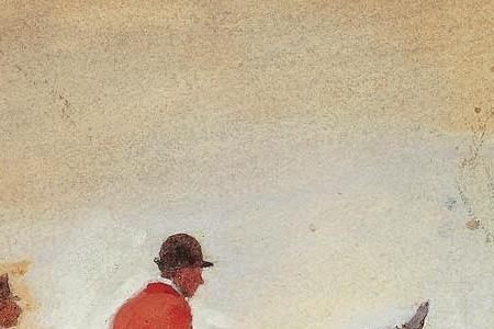 Фрагмент Huntsmen and Hounds in a Field-