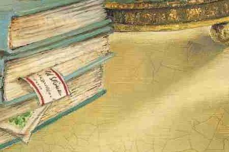 Фрагмент Композиция с книгами и цветами