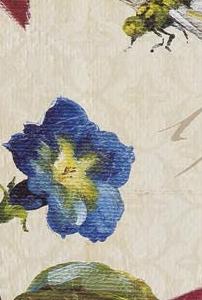 Фрагмент Красная птица с желтым цветком