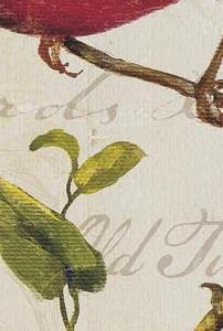 Фрагмент Красная птица с желтым цветком