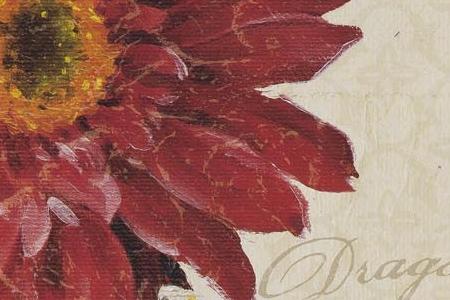 Фрагмент Красная птица в цветах