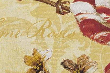 Фрагмент Красная птица в желтых тонах 2