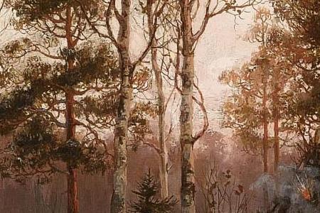 Фрагмент Лес на рассвете