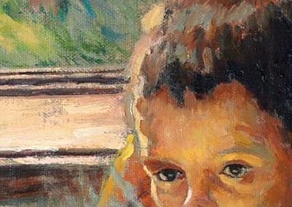 Фрагмент Мальчик пьющий чай