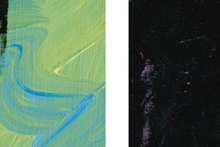 Фрагмент MAN RAY (DIPTYCH) зеленый и фиолетовый тон