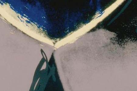 Фрагмент MAO с синим лицом на зеленом фоне