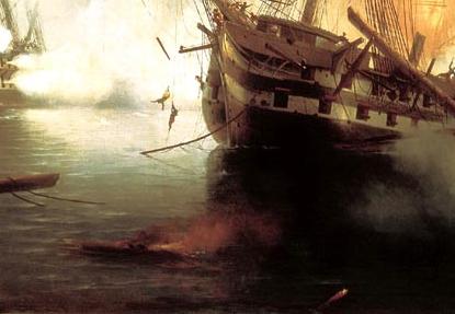 Фрагмент Морское сражение при Наварине 2 октября 1827 года