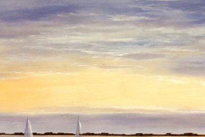 Фрагмент Морской вид с помоста. Закат