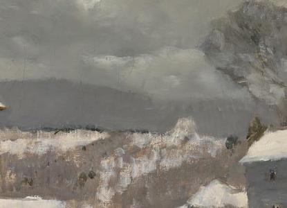 Фрагмент Мужик с двумя лошадьми