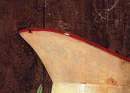 Фрагмент Натюрморт белый камод с белой железной кружкой