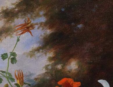 Фрагмент Натюрморт с розами, гладиолусами и лилией