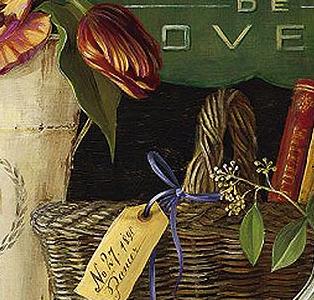 Фрагмент Натюрморт с высокой кружкой с цветами