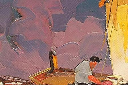 Фрагмент Night Fisherman off the coast