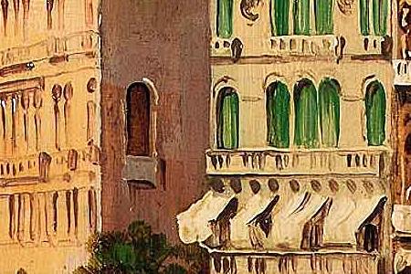 Фрагмент On the Grand canal Venicesigned with initials