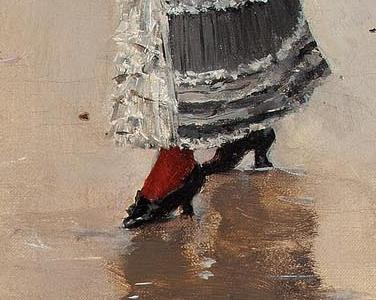 Фрагмент Parisienne un jour de pluie place de la Concorde