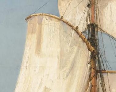 Фрагмент Парусская яхта "Неаполь"