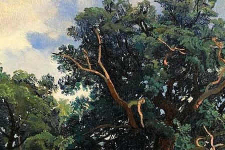 Фрагмент PAYSAGE AUX CH NESLANDSCAPE WITH OAK TREES