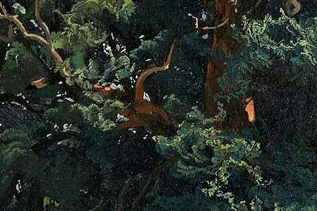 Фрагмент PAYSAGE AUX CH NESLANDSCAPE WITH OAK TREES