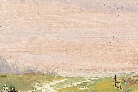 Фрагмент PEASANTS ON A COUNTRY ROAD