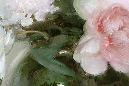 Фрагмент Peonies in a glass vase