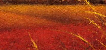 Фрагмент Пейзаж с пшеницей и домом слева