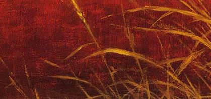 Фрагмент Пейзаж с пшеницей и домом слева