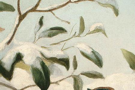 Фрагмент Pheasants in the snow