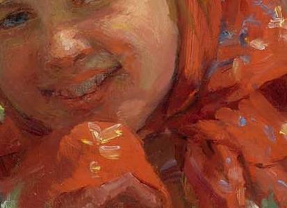 Фрагмент Портрет девушки в красном платке