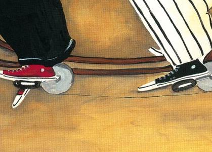 Фрагмент Повар и официант на велосипеде