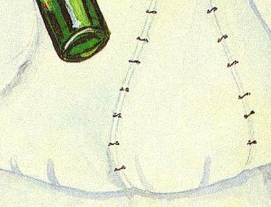 Фрагмент Повар с бутылкой красного вина