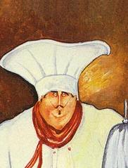 Фрагмент Повар с бутылкой шампанского