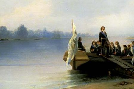 Фрагмент Приезд Петра I на Неву