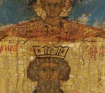 Фрагмент Prince Vladimir with Saints Boris and Gleb, ROSTOV INFLUENCE, 16th century