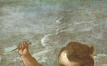 Фрагмент Putti blowing bubbles