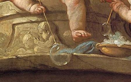 Фрагмент Putti blowing bubbles