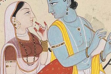 Фрагмент Radha and Krishna share a romantic moment