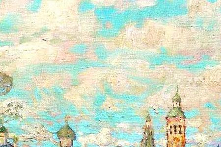 Фрагмент Ранняя весна. Город на реке