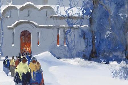 Фрагмент RETURNING FROM CHURCH