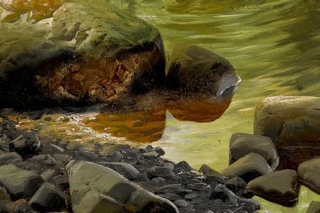 Фрагмент Ручей посреди леса