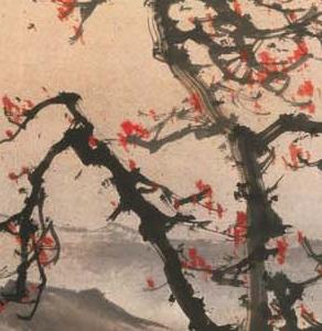 Фрагмент Сакура в цвету в розовых тонах