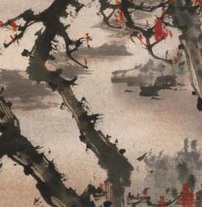 Фрагмент Сакура в цвету в розовых тонах