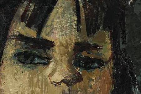 Фрагмент Seated Girl in a Red Dress